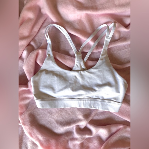 ALO Yoga XS White Strappy Double Back Straps Sports Bra - Picture 1 of 3